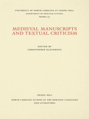 cover image of Medieval Manuscripts and Textual Criticism